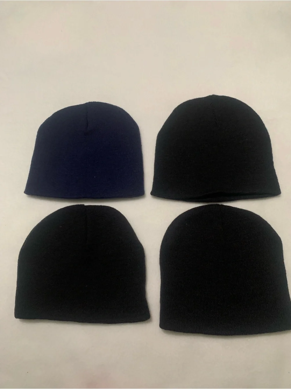 7 Pice Kids  Knit Beanie With Rhinestones - Black, Blue, Hot Pink